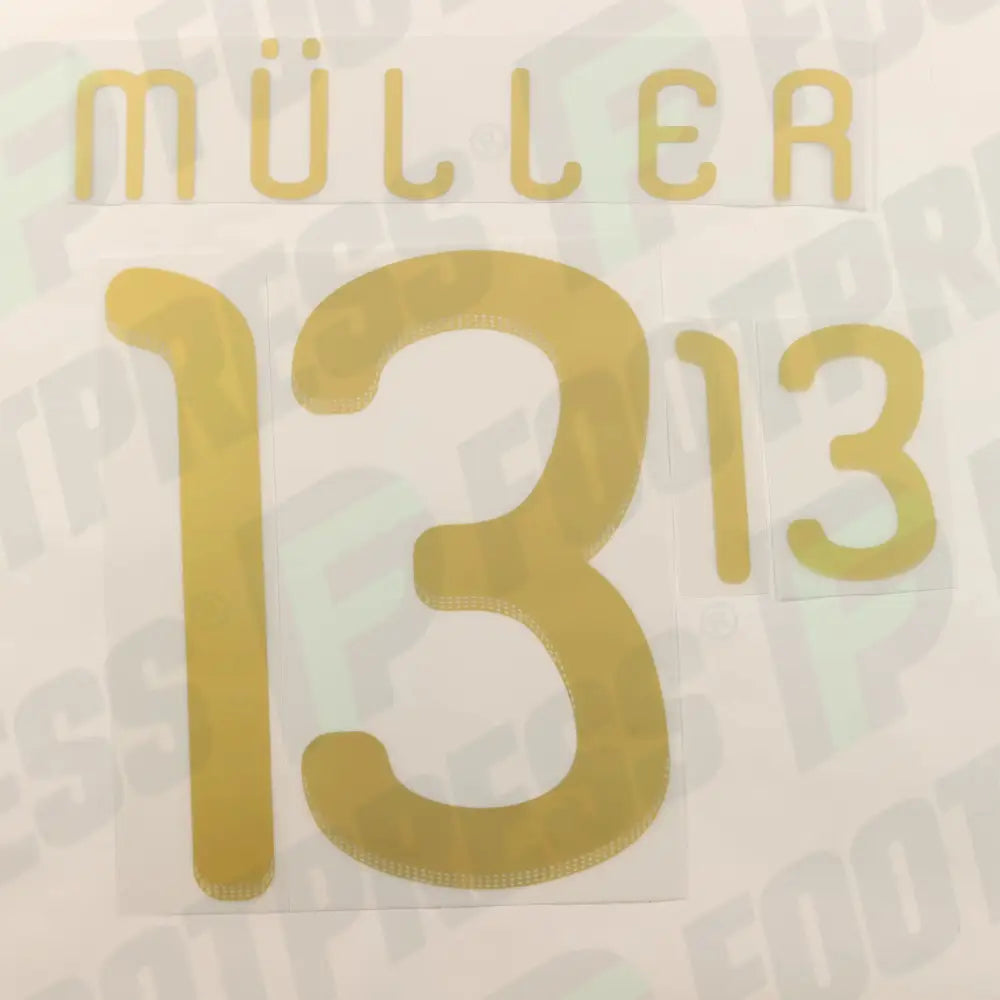 Official Nameset - Germany, Muller, WC 2010, Home, Gold