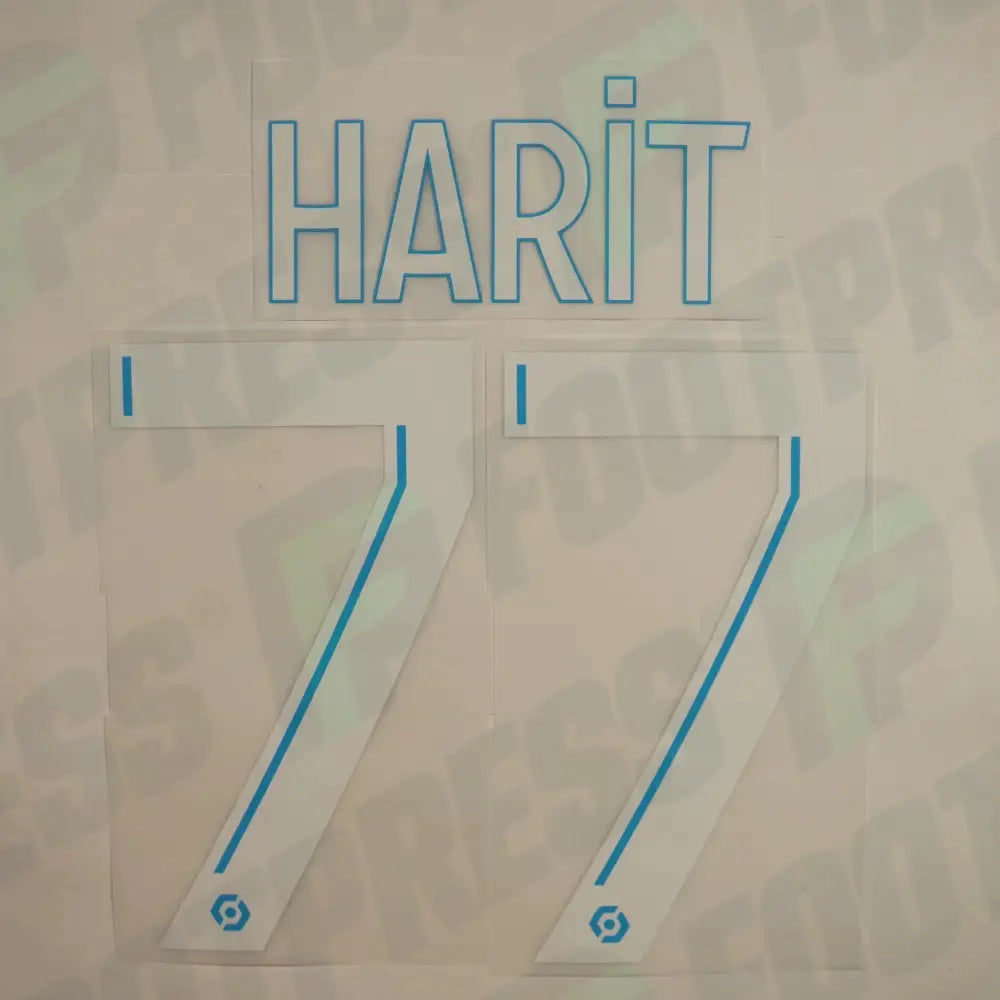 Flocado Oficial - Olympique de Marseille, Harit, 2022/2023, Segunda, Blanco / Celeste (OM)