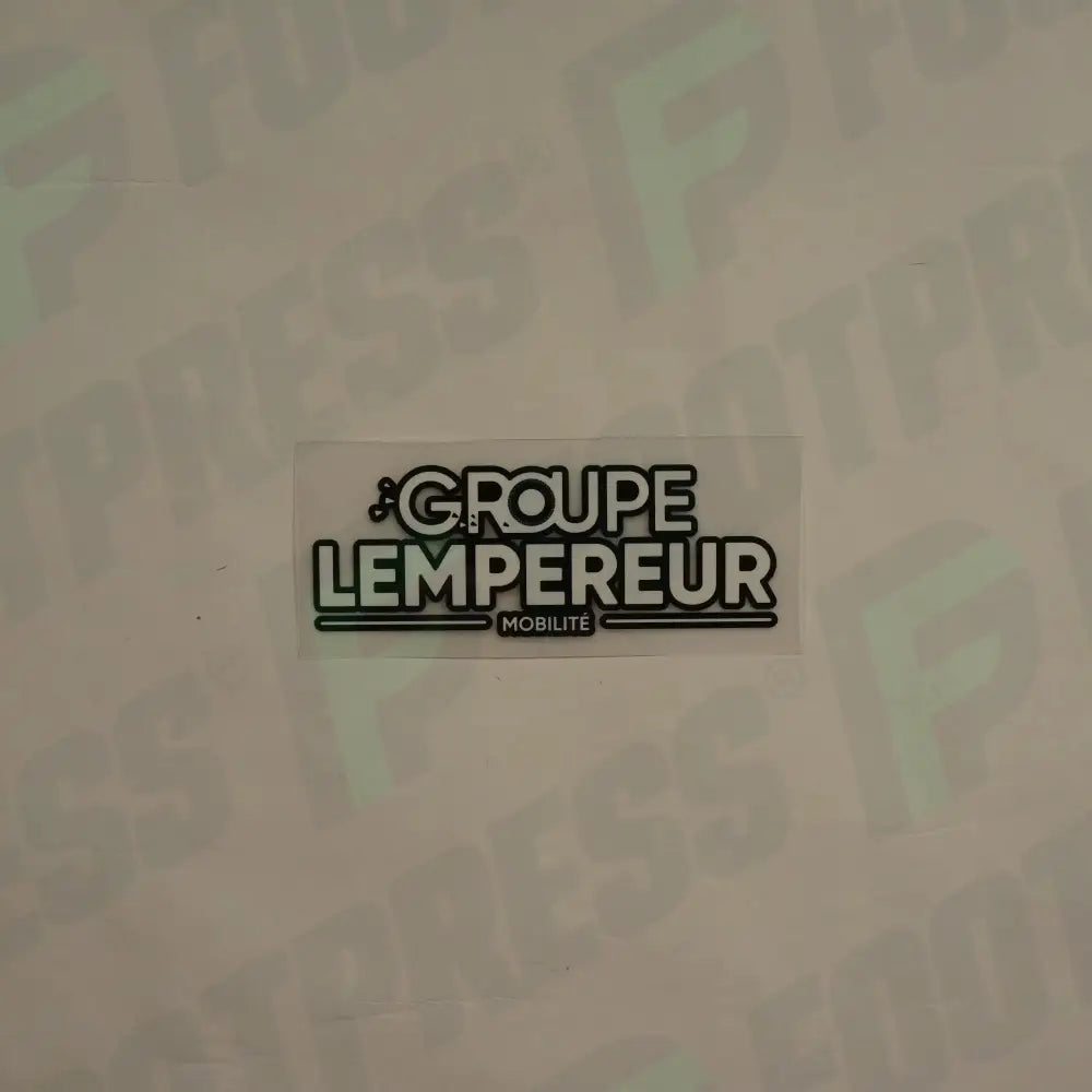 Flocage Officiel - RC Lens, Groupe Lempereur, (Grand), 2022/2023, Home, Blanc/Noir