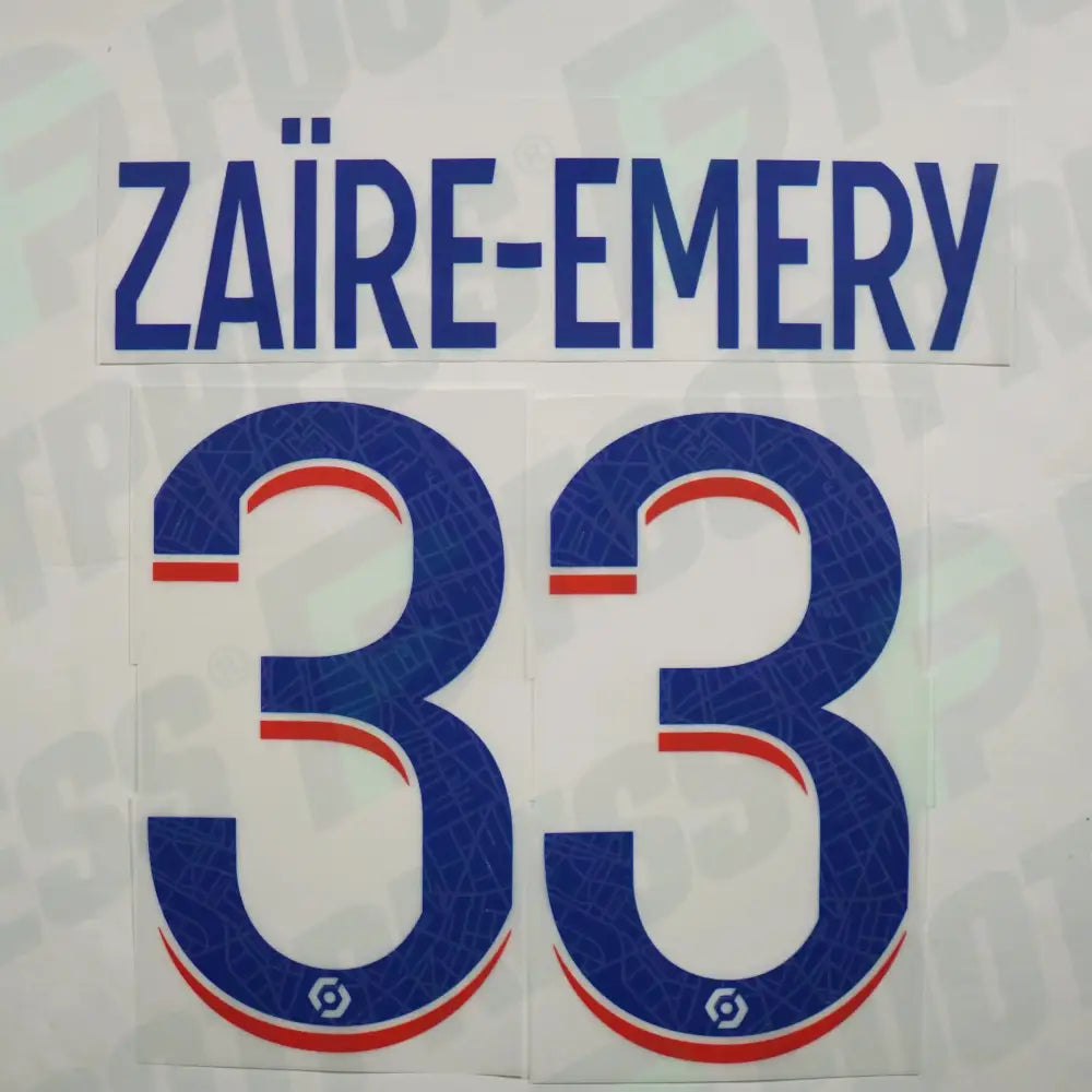 Official Nameset - Paris Saint-Germain, Zaire-Emery, 2022/2023, Third, Blue (PSG)