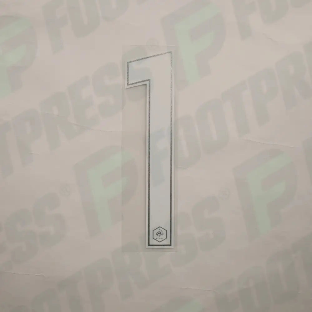Flocage Officiel - France, Grand Chiffre 1, 2016, Home, Blanc