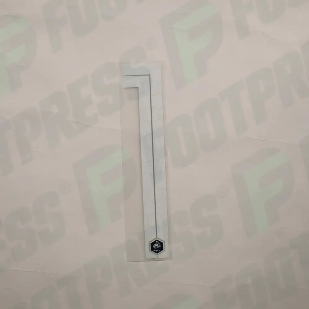 Flocage Officiel - France 1 étoile, Grand Chiffre 1, 2018, Home, Blanc