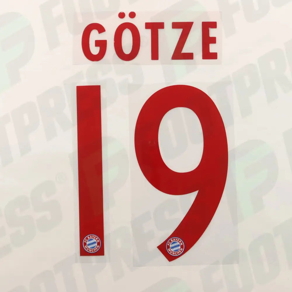 Flocage Officiel - Bayern Munich, Gotze, 2015/2016, Away, Rouge