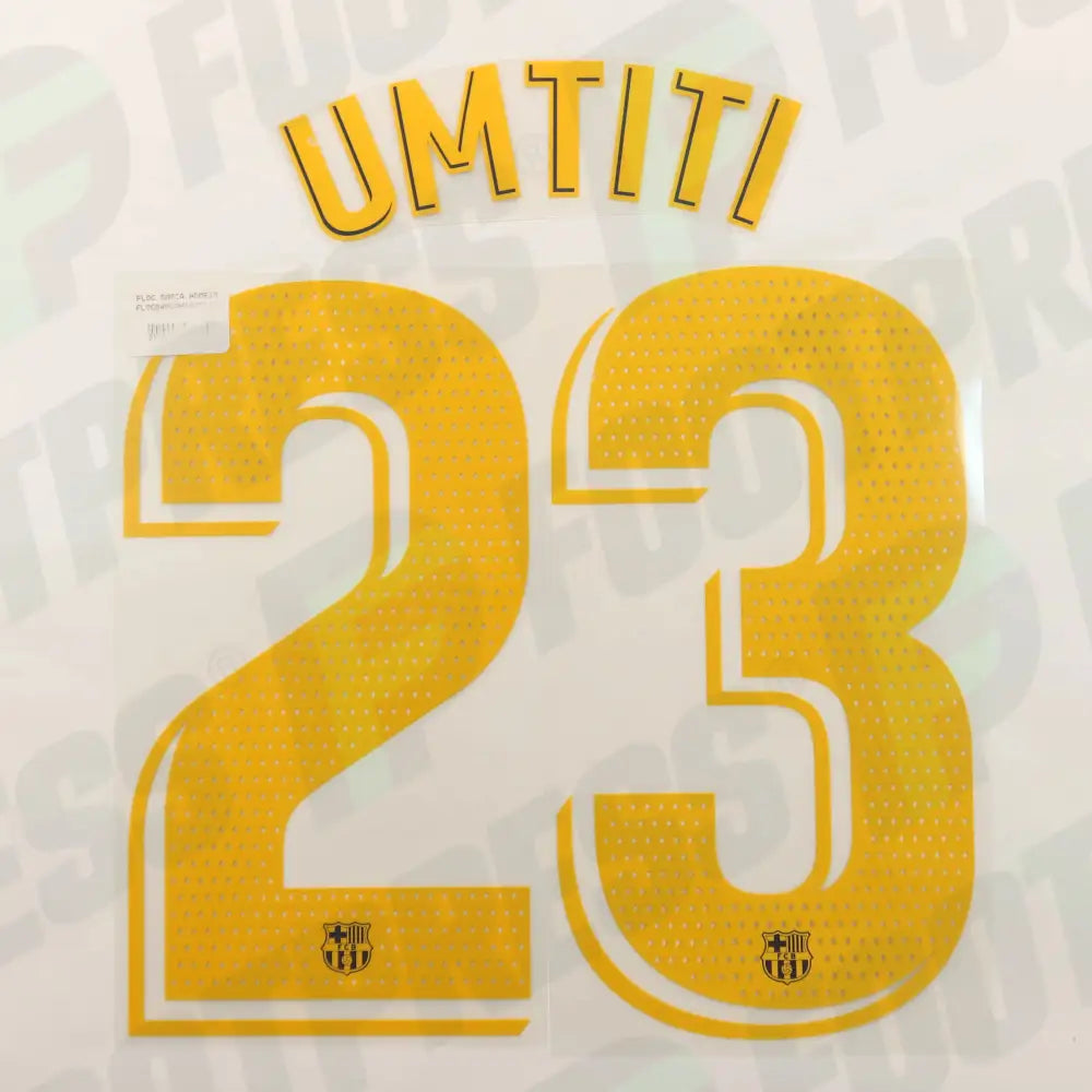 Official Nameset - FC Barcelona, Umtiti, 2018/2019, Home, Orange