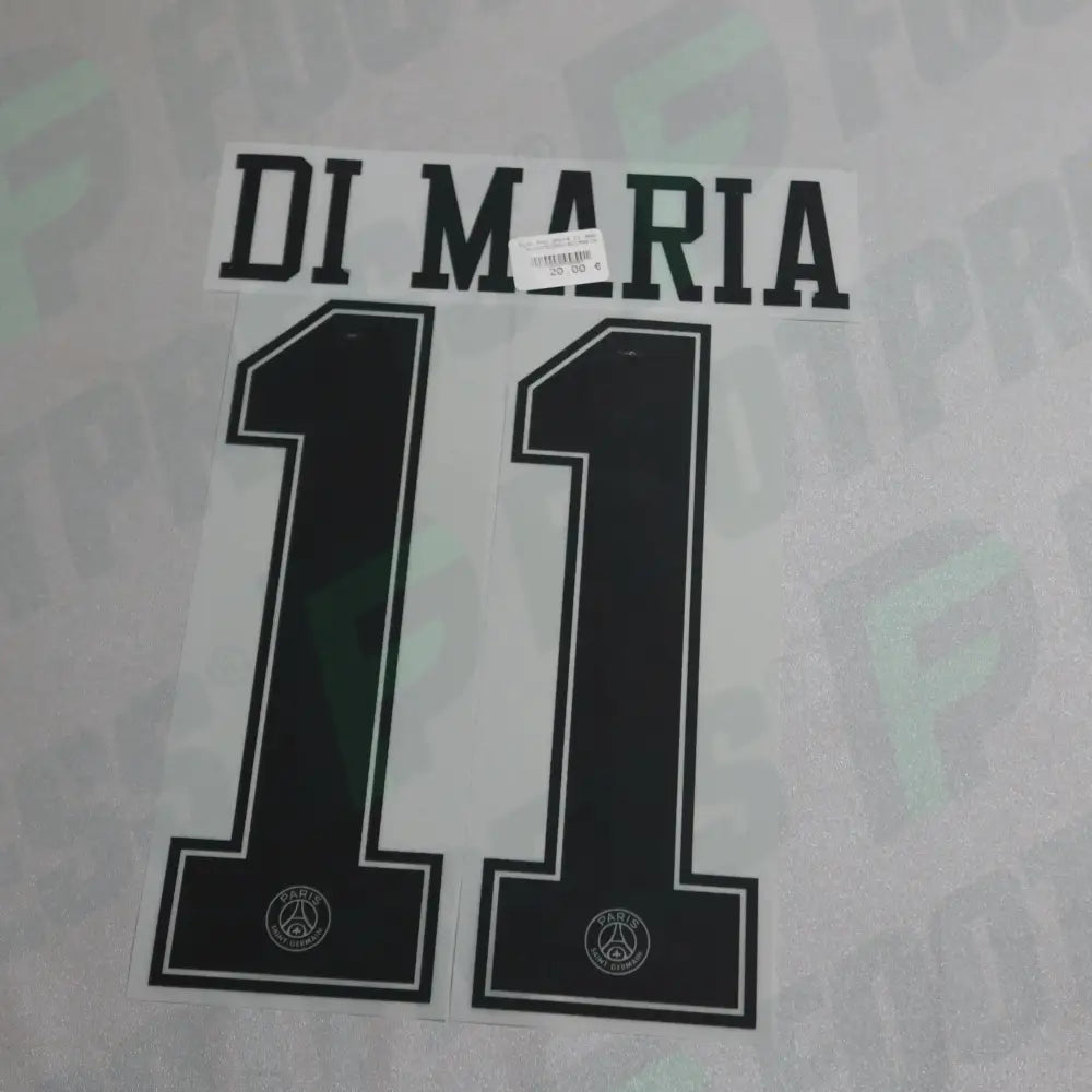 Official Flocking - Paris Saint-Germain, Di Maria, 2018/2019, Third White, Black (PSG)