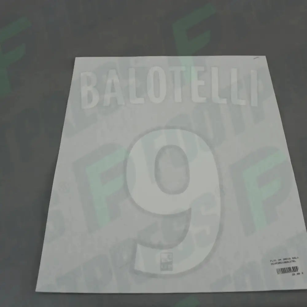 Flocage Officiel - Olympique de Marseille, Balotelli, 2018/2019, Third, Blanc/Bleu foncé (OM)