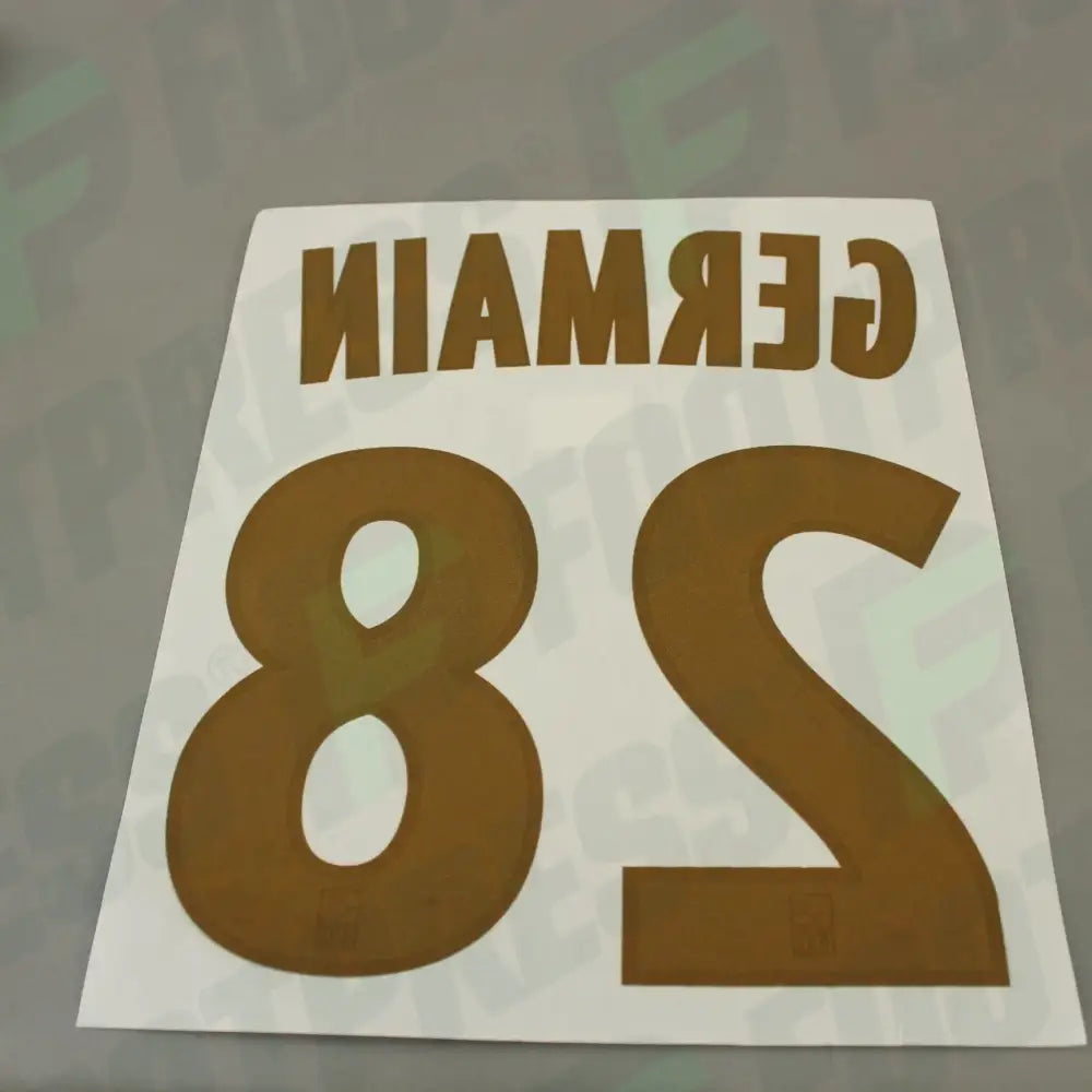Official Nameset - Olympique de Marseille, Germain, 2018/2019, Home, Blue/Gold (OM)