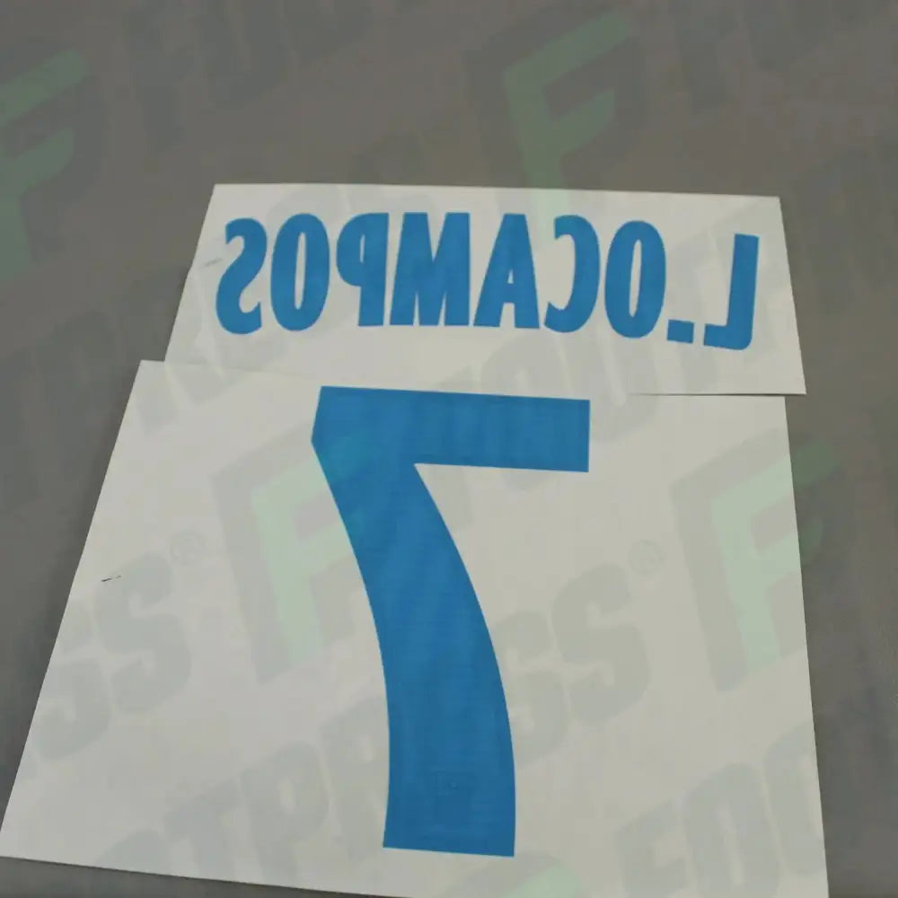 Flocado Oficial - Olympique de Marseille, Ocampos, 2015/2016, Segunda, Blanco/Azul (OM)