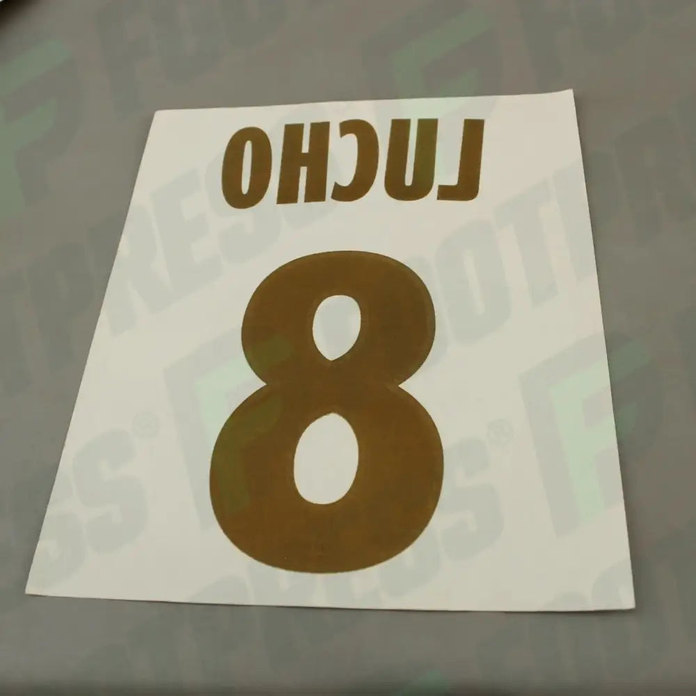 Flocado oficial - Olympique de Marseille, Lucho, 2011/2012, Local, Celeste (OM)