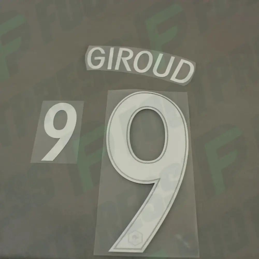 Official Nameset - France, Giroud, Euro 2016, Home, White,