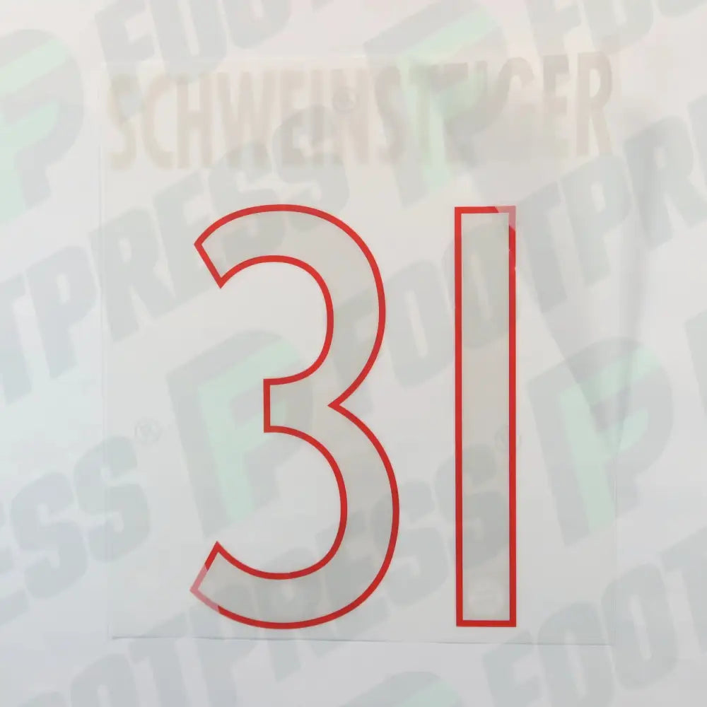 Flocado oficial - Bayern Munich, Schweinsteiger, 2014/2015, Tercera, Blanco,