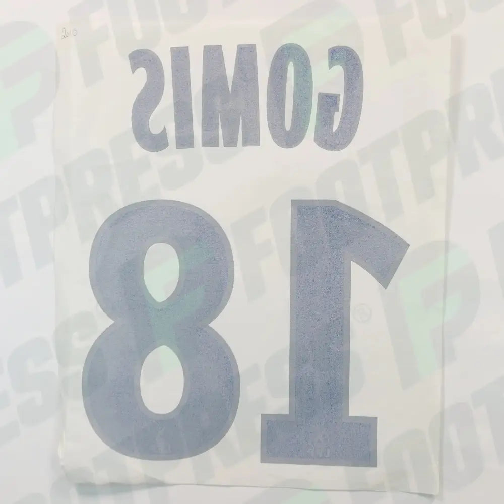 Flocado Oficial - Olympique Lyonnais, Gomis, 2010/2011, Local, Azul/Plata, (OL)