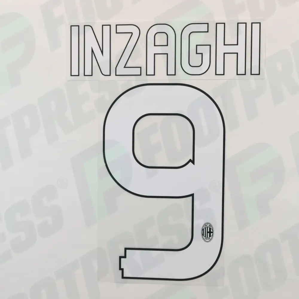 Official Nameset - Ac Milan, Inzaghi, 2010/2011, Home, White,