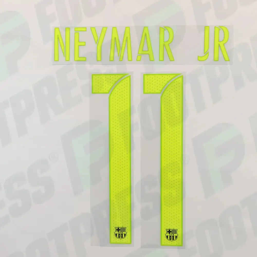Flocage Officiel - FC Barcelone,Neymar JR,2016/2017,Third,Jaune fluo,