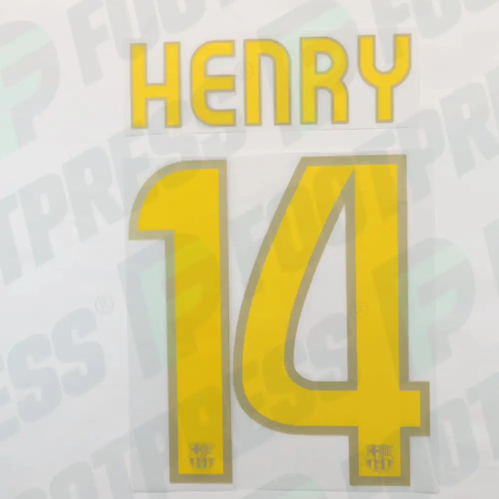 Flocado Oficial - FC Barcelona, Henry, 2009/2010, Local, Amarillo