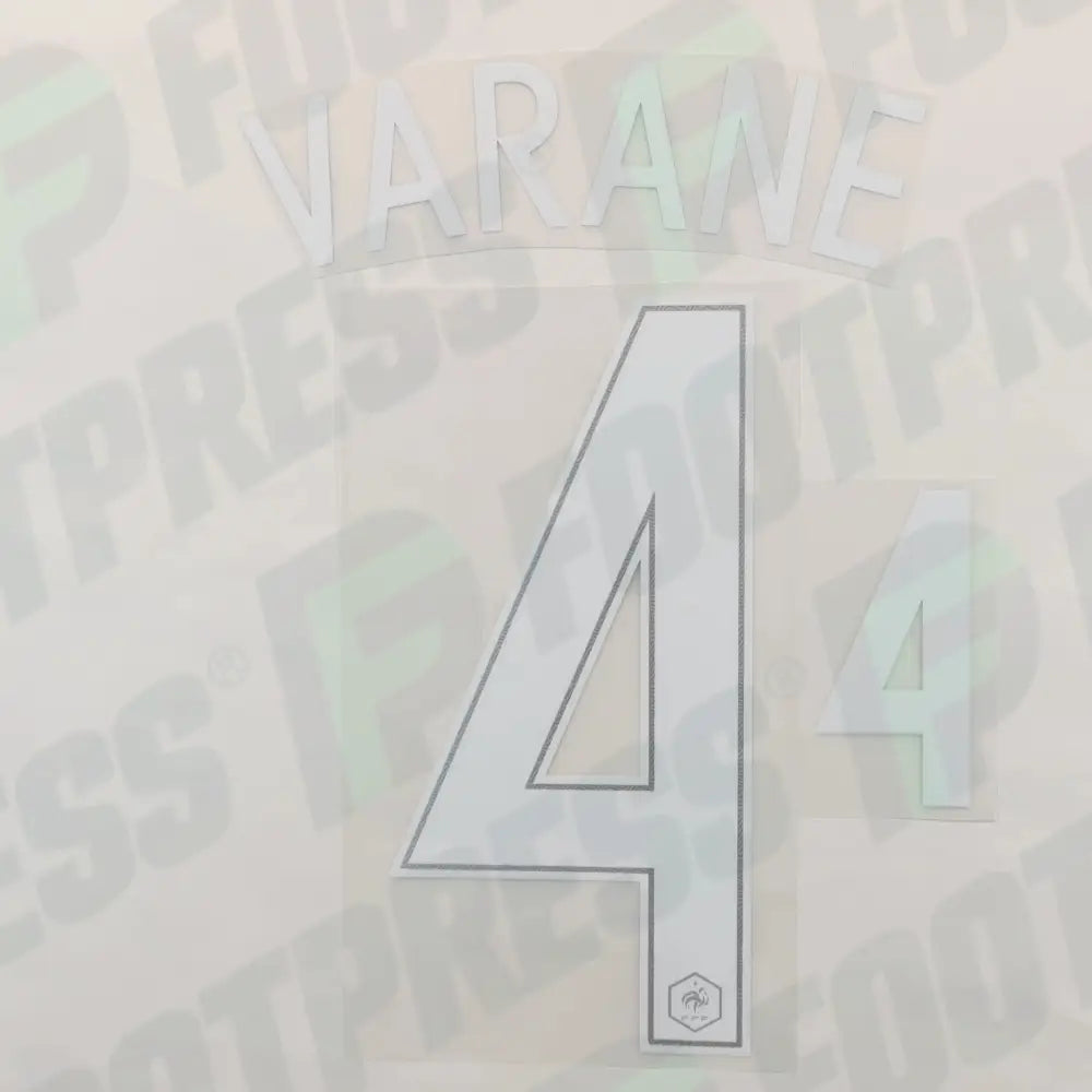 Official Nameset - France, Varane, Euro 2016, Home, White,