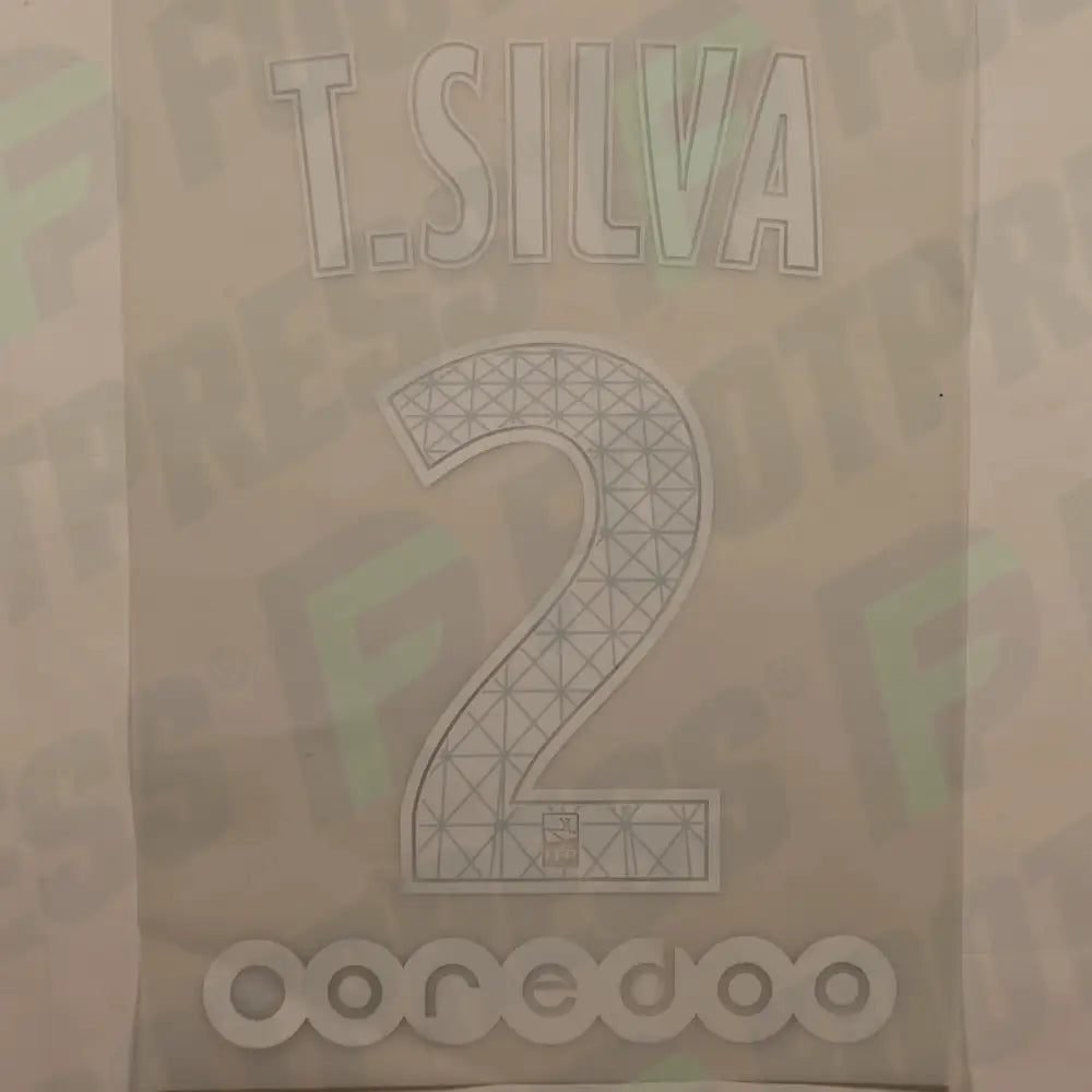 Flocado Oficial - Paris Saint-Germain, Thiago Silva, 2017/2018, Tercera, Blanco (PSG)
