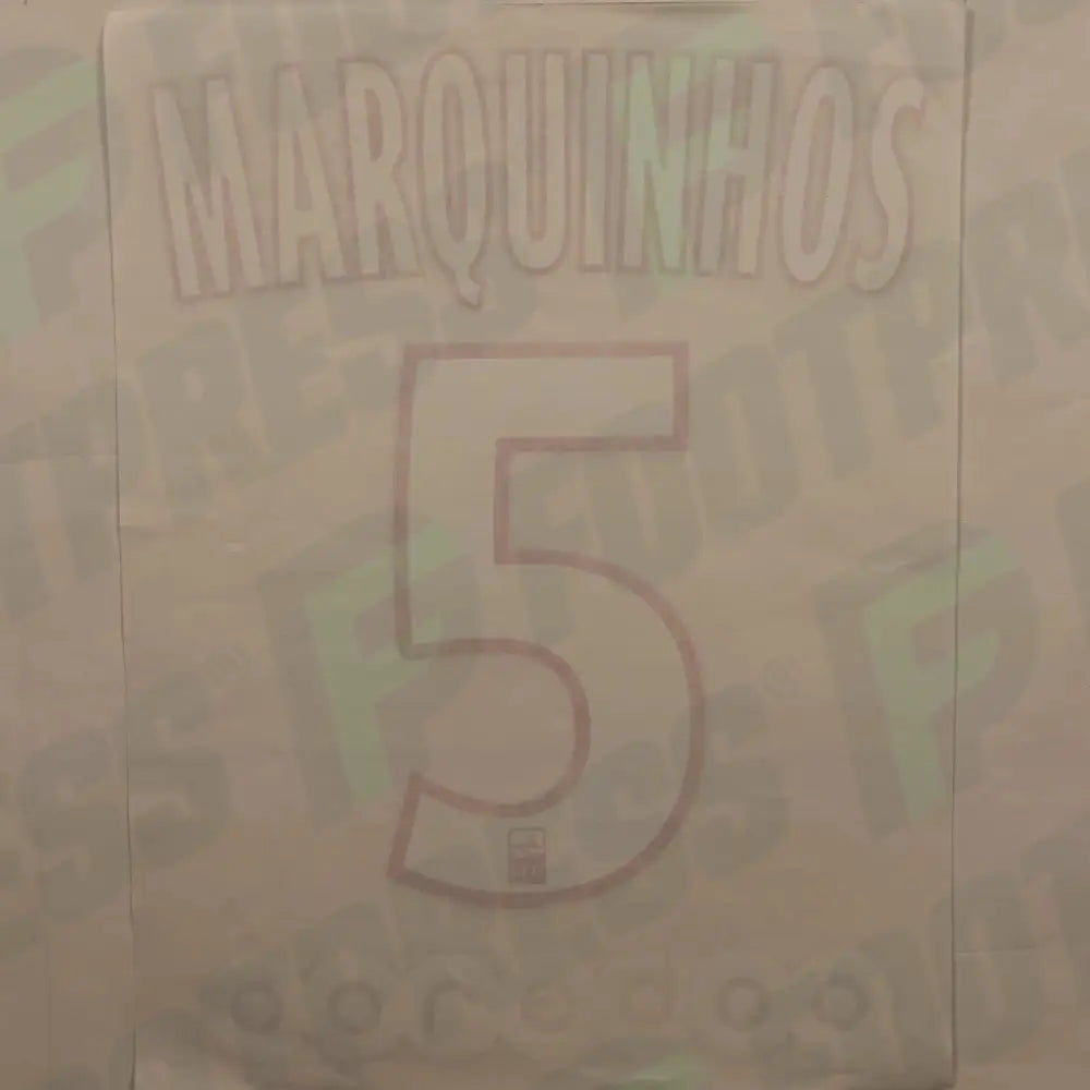 Flocado Oficial - Paris Saint-Germain, Marquinhos, 2017/2018, Local, Blanco (PSG)