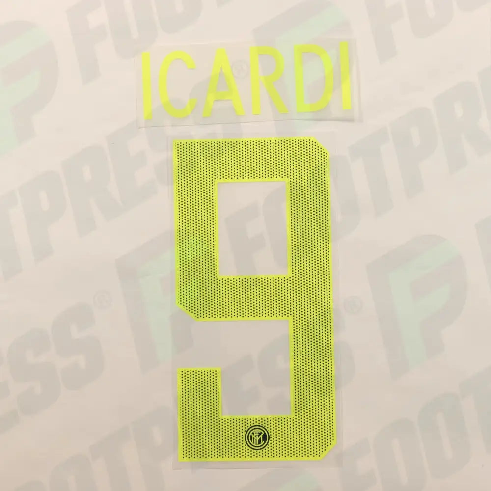 Official Nameset - Inter Milan, Icardi, 2017/2018, Third, Yellow