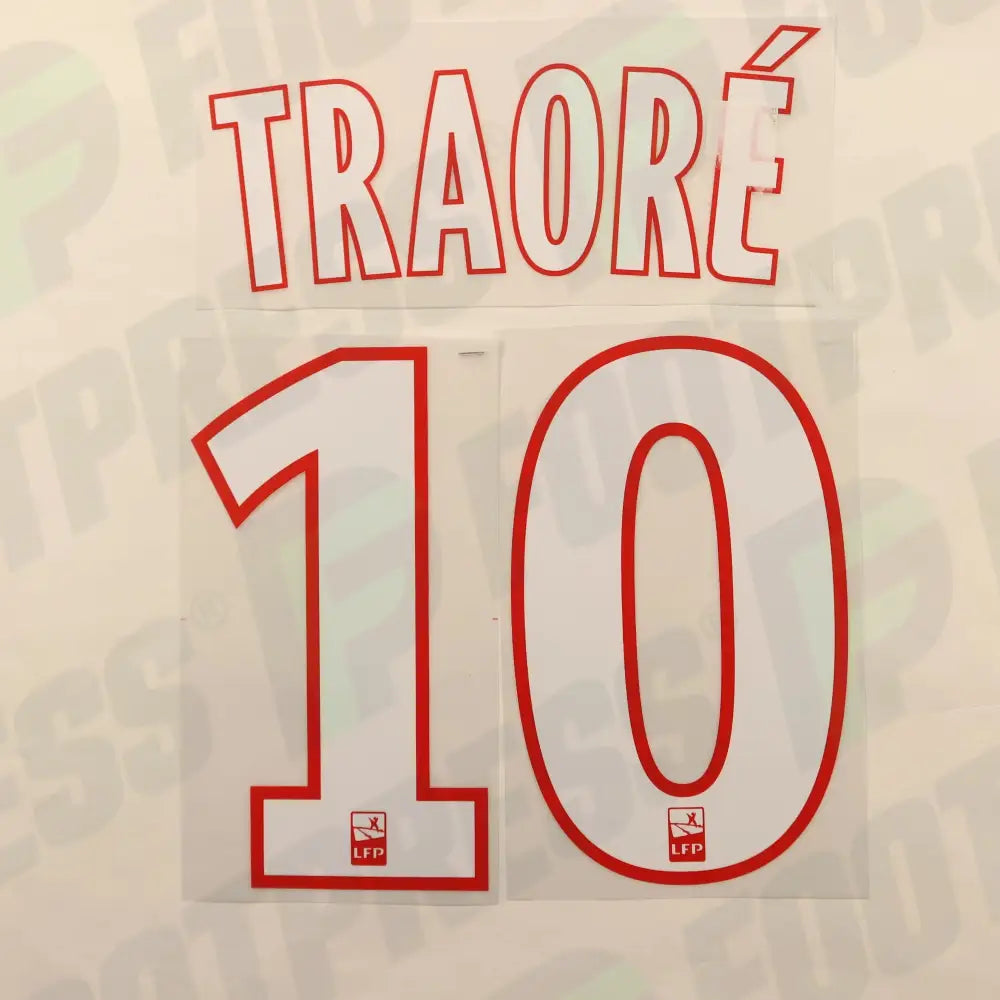 Flocado Oficial - Olympique Lyonnais, Traoré, 2017/2018, Visitante, Blanco (OL)