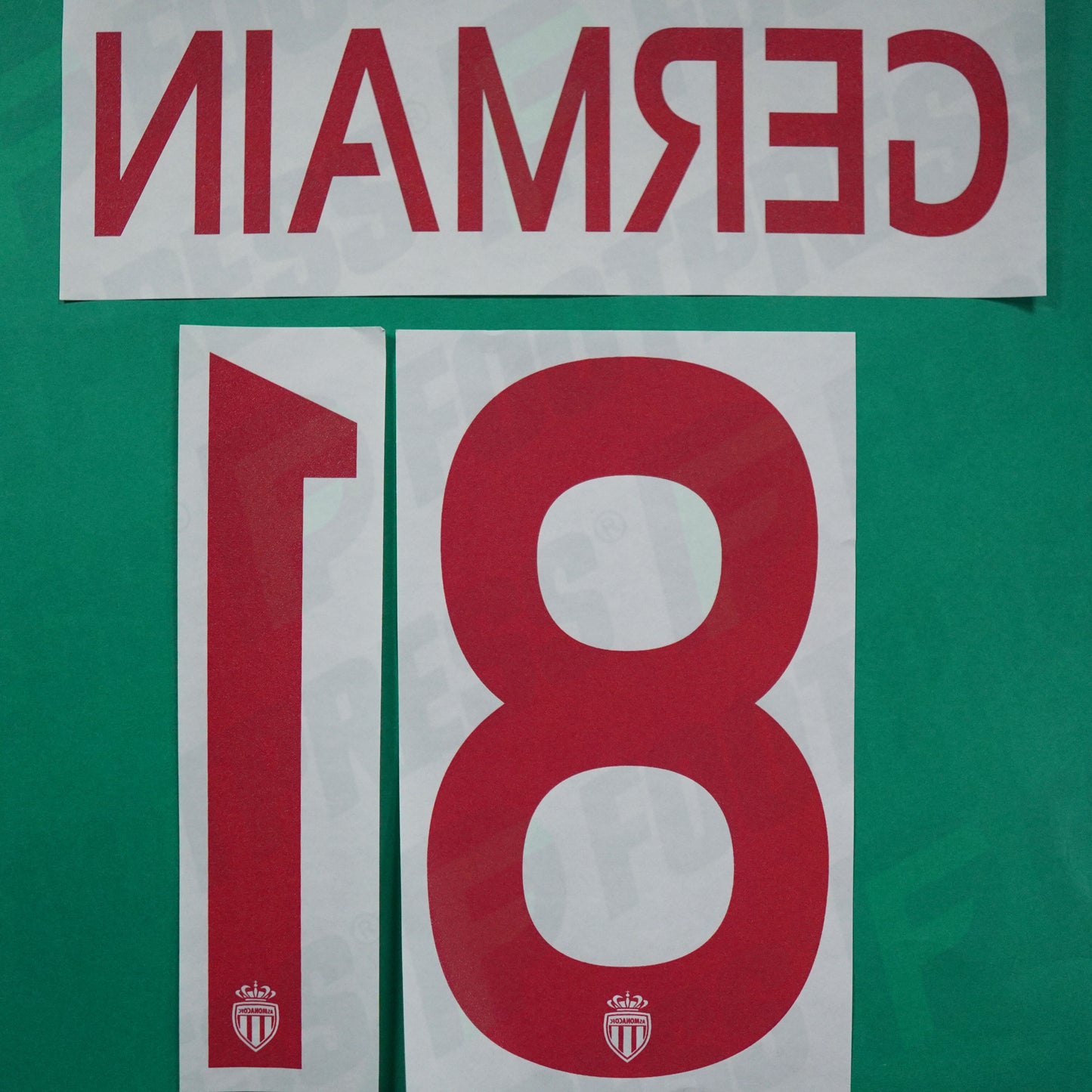 Flocage Officiel - AS Monaco, Germain, 2016/2017, Home Europe, Rouge