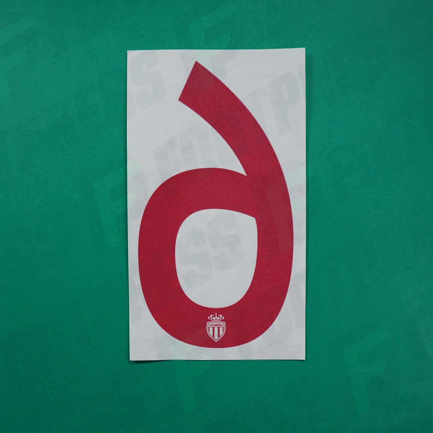 Flocage Officiel - AS Monaco, Chiffre Seul, 6, 2016/2017, Home Europe, Rouge