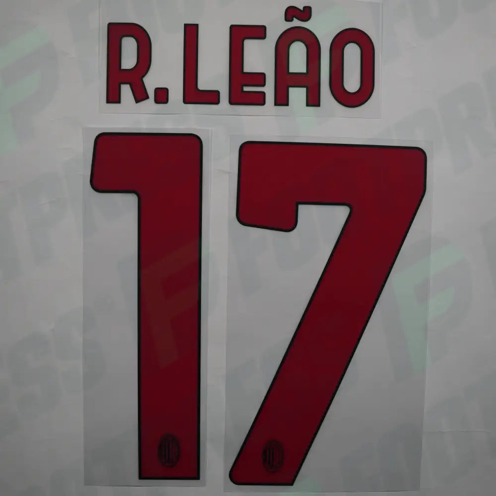 Official Nameset - AC Milan, Leao, 2022/2023, Away, Red