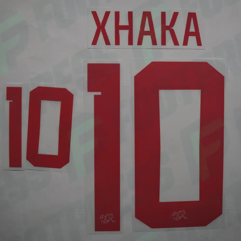Flocage Officiel - Suisse, Xhaka, 2022, Away, Rouge