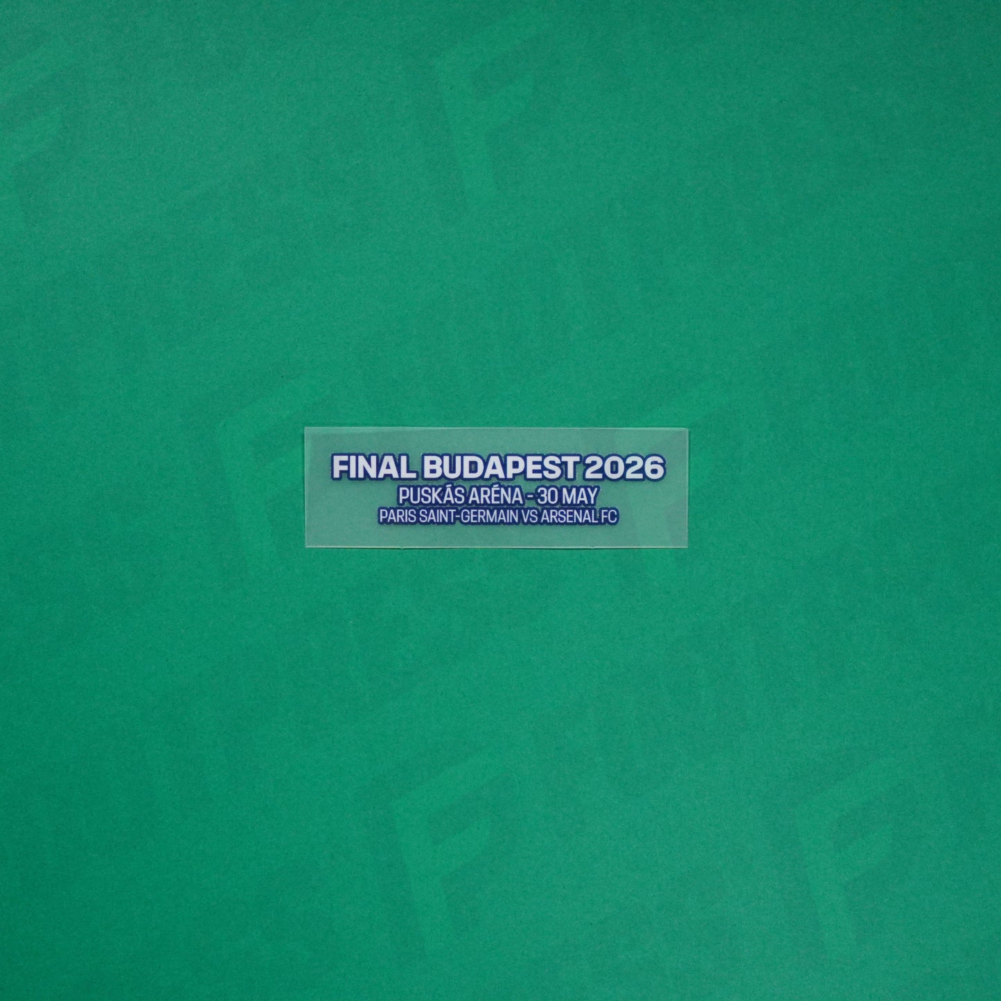 Flocage Officiel - Paris Saint-Germain, UCL Match Date, 2025/2026, Final Budapest 2026 Puskás Aréna - 30 May, Paris Saint-Germain vs Arsenal FC, Blanc/Bleu foncé (MDT)