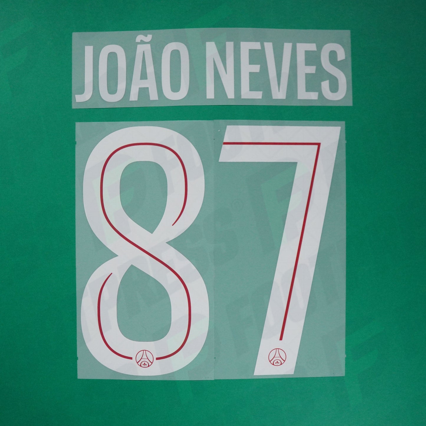 Flocage Officiel - Paris Saint-Germain, Joao Neves, 2025/2026, Home LDC, Blanc/Rouge