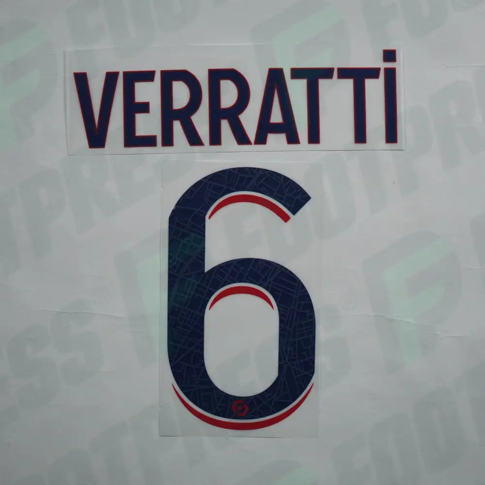 Flocage Officiel - Paris Saint-Germain, Verratti, 2023/2024, Away, Bleu/Rouge (PSG)