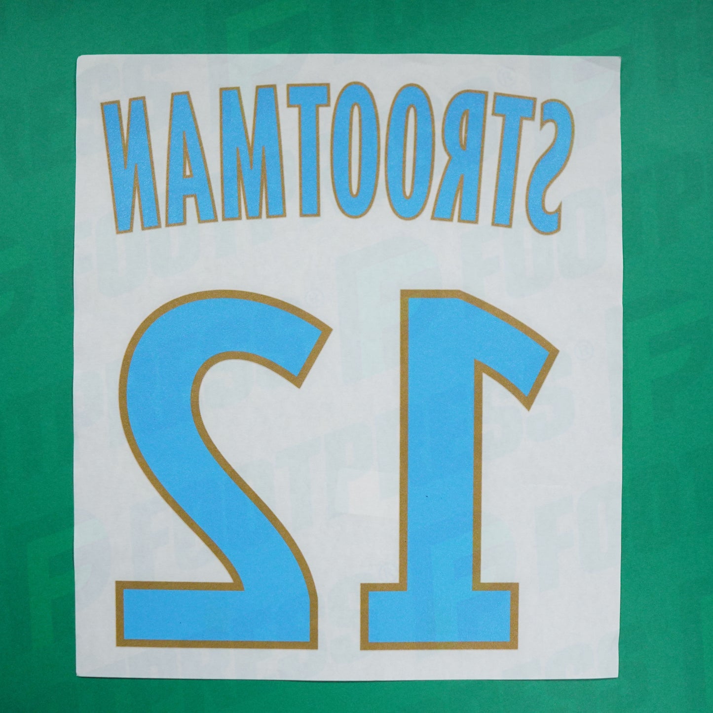 Official Nameset - Olympique de Marseille, Strootman, 2018/2019, Home, Blue/Gold (OM)