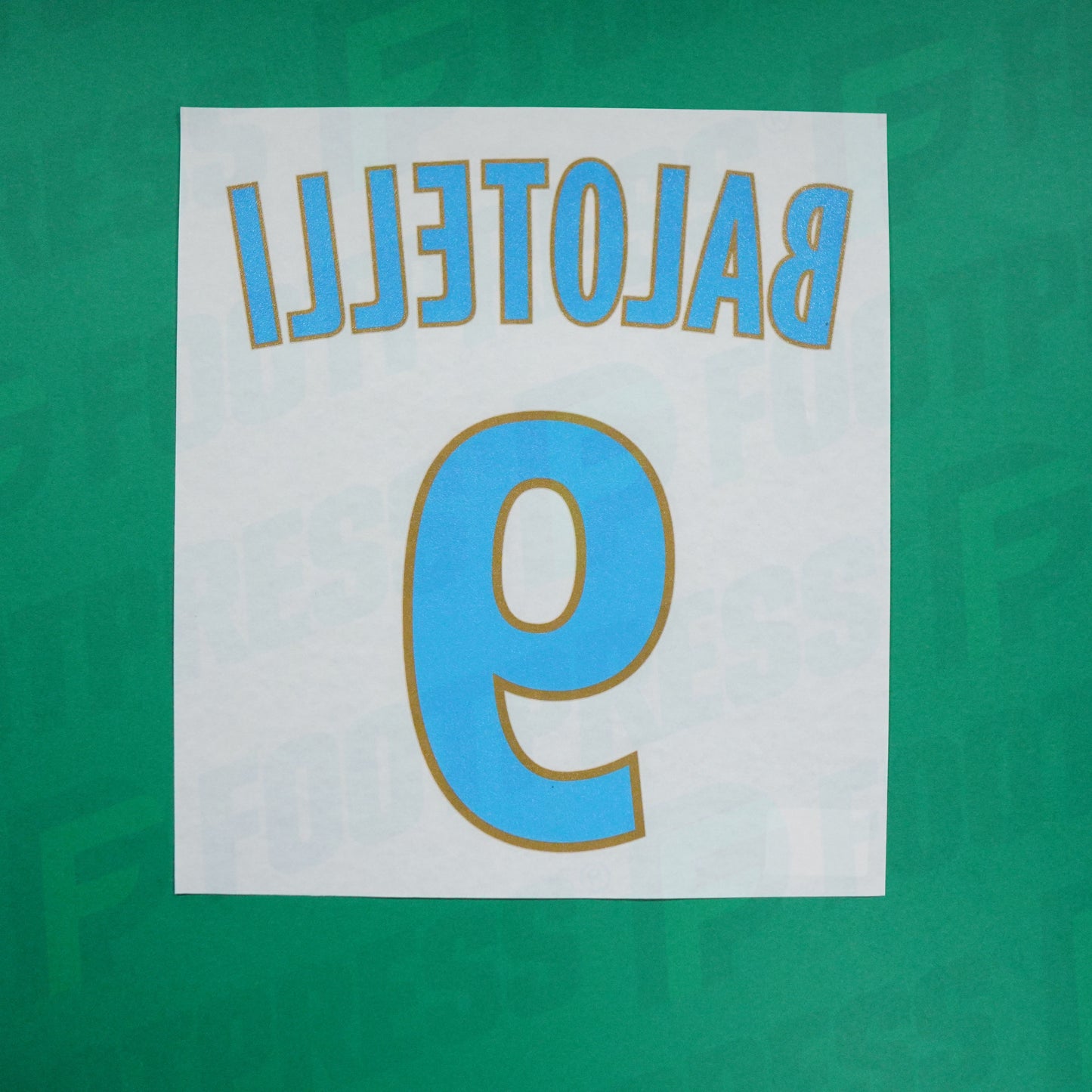 Official Nameset - Olympique de Marseille CHILD, Balotelli, 2018/2019, Home JUNIOR, Blue/Gold (OM)