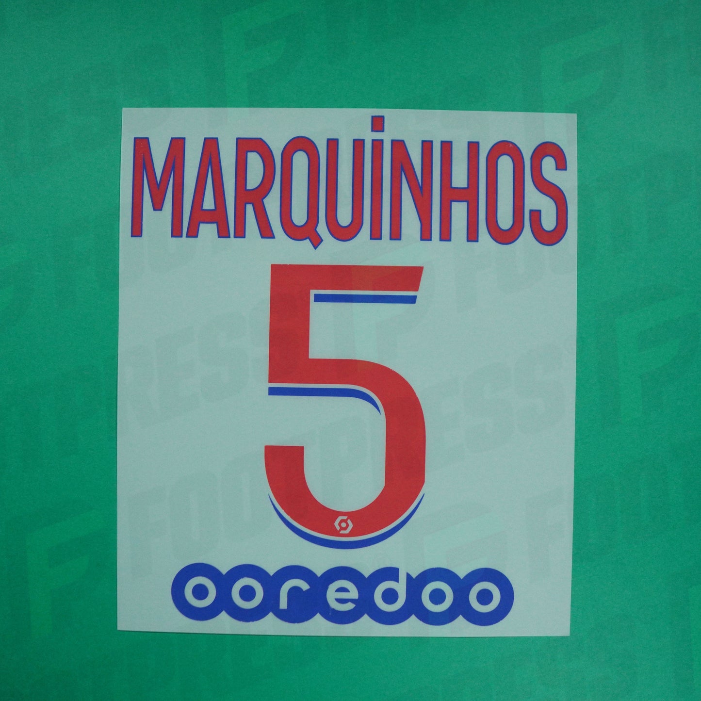 Official Nameset - Paris Saint-Germain KIDS, Marquinhos, 2020/2021, Away JUNIOR, Red/Blue (PSG)