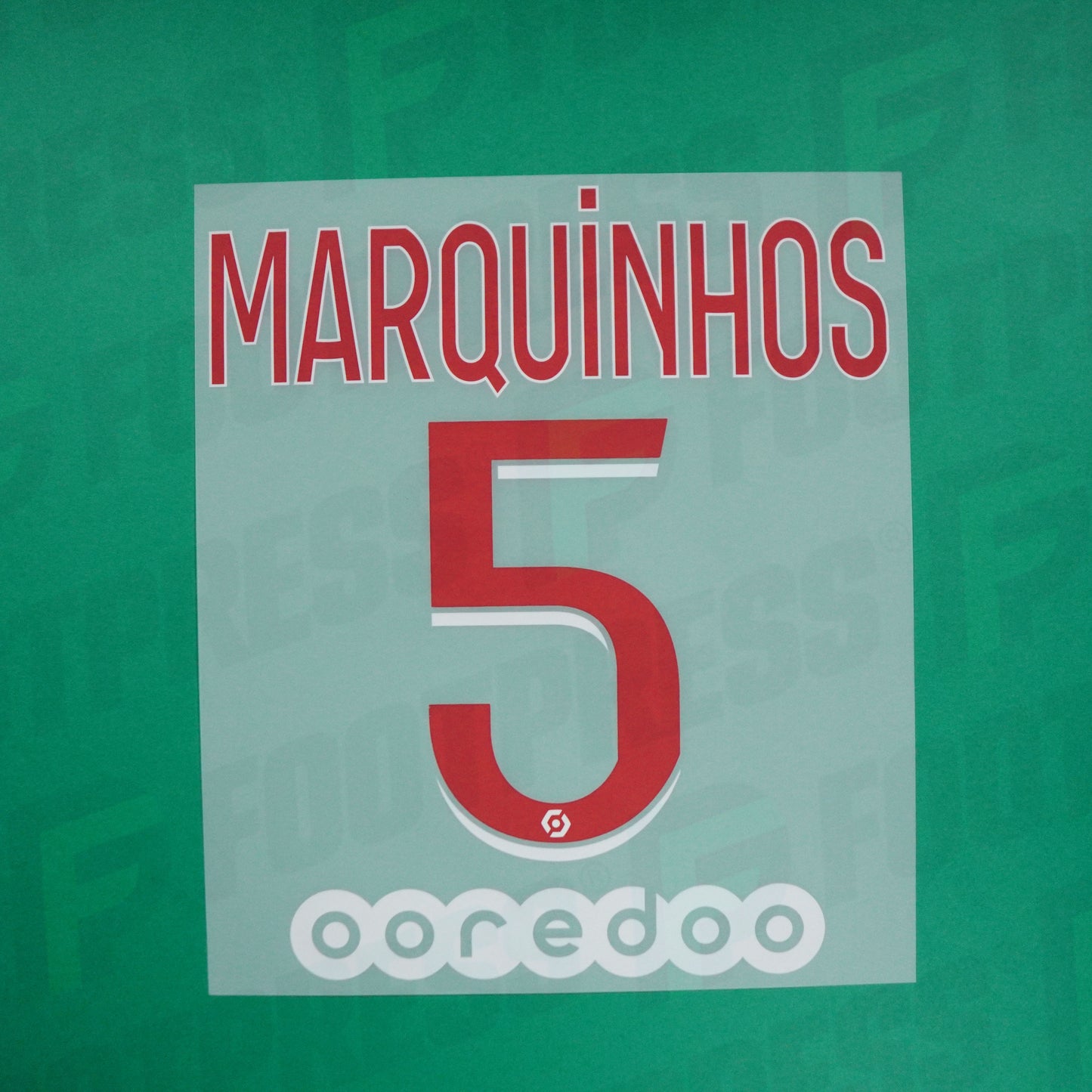 Flocado Oficial - Paris Saint-Germain KIDS, Marquinhos, 2020/2021, Local JUNIOR, Rojo/Blanco (PSG)