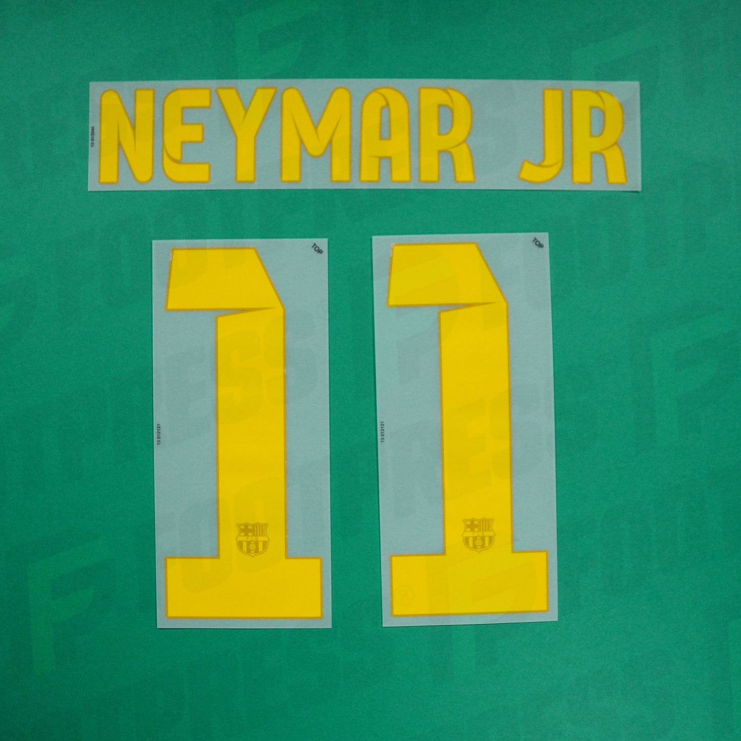 Flocado Oficial - FC Barcelona NIÑO, Neymar JR, 2013/2014, Local JUNIOR, Naranja