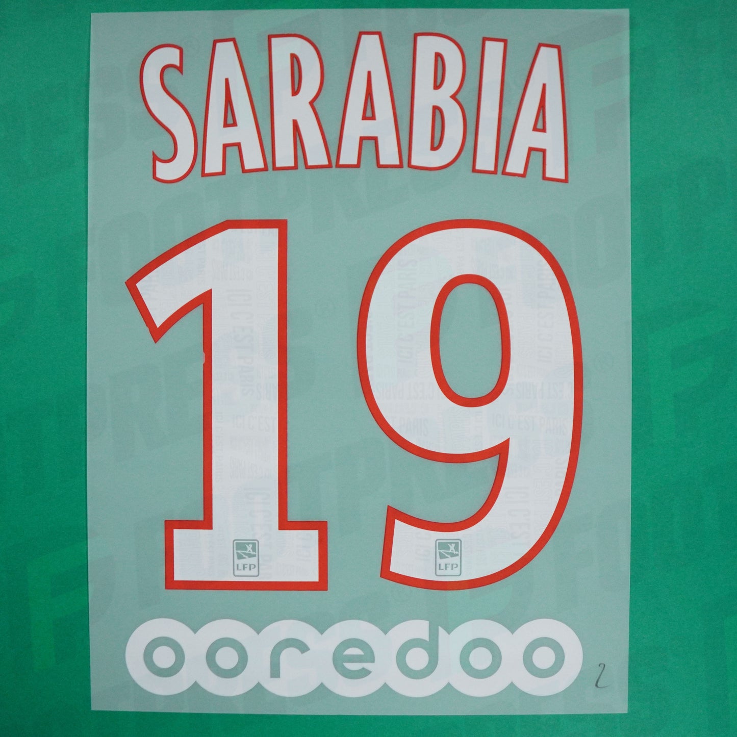 Flocado Oficial - Paris Saint-Germain, Sarabia, 2019/2020, Local, Blanco/Rojo (PSG)