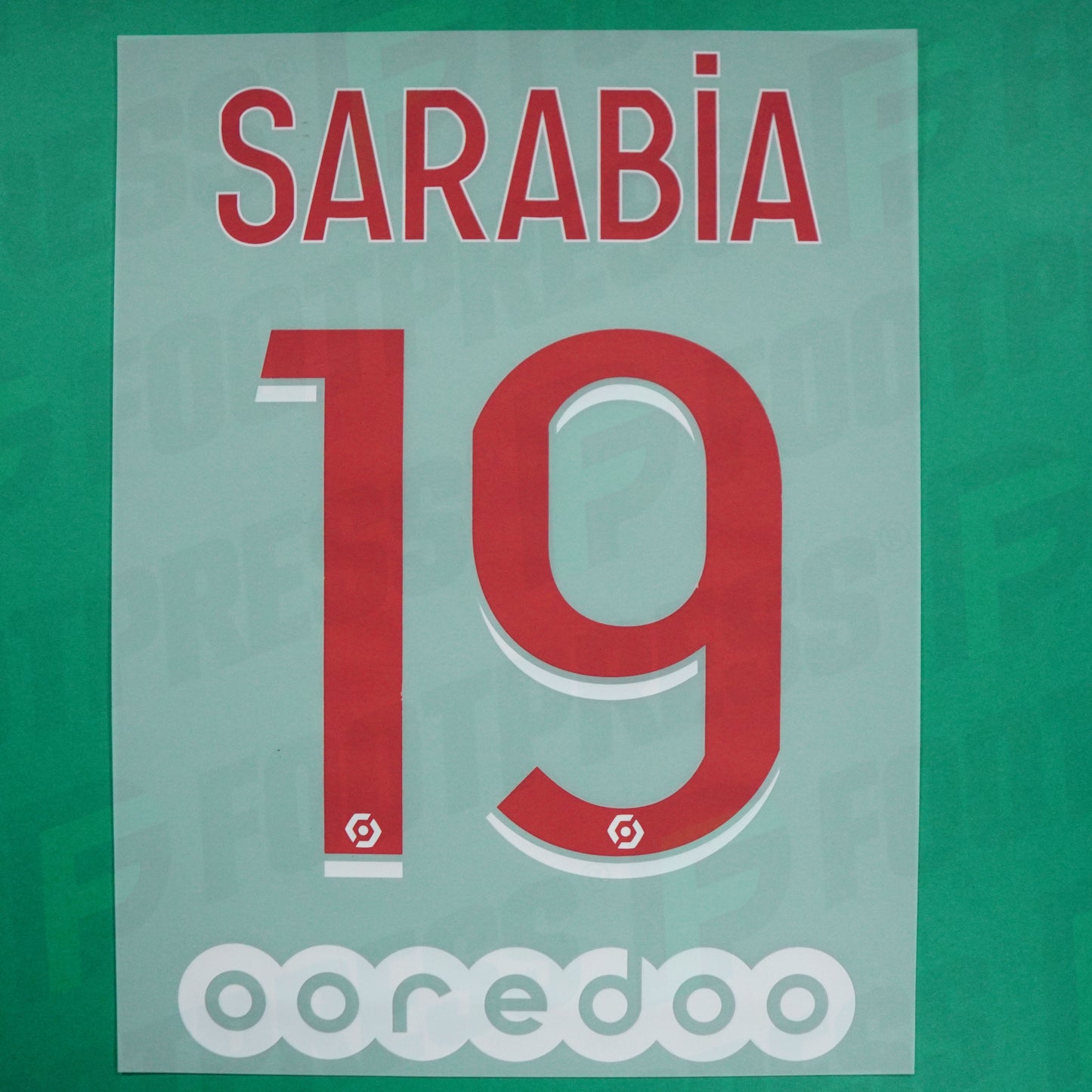 Official Nameset - Paris Saint-Germain, Sarabia, 2020/2021, Home, Red/White (PSG)