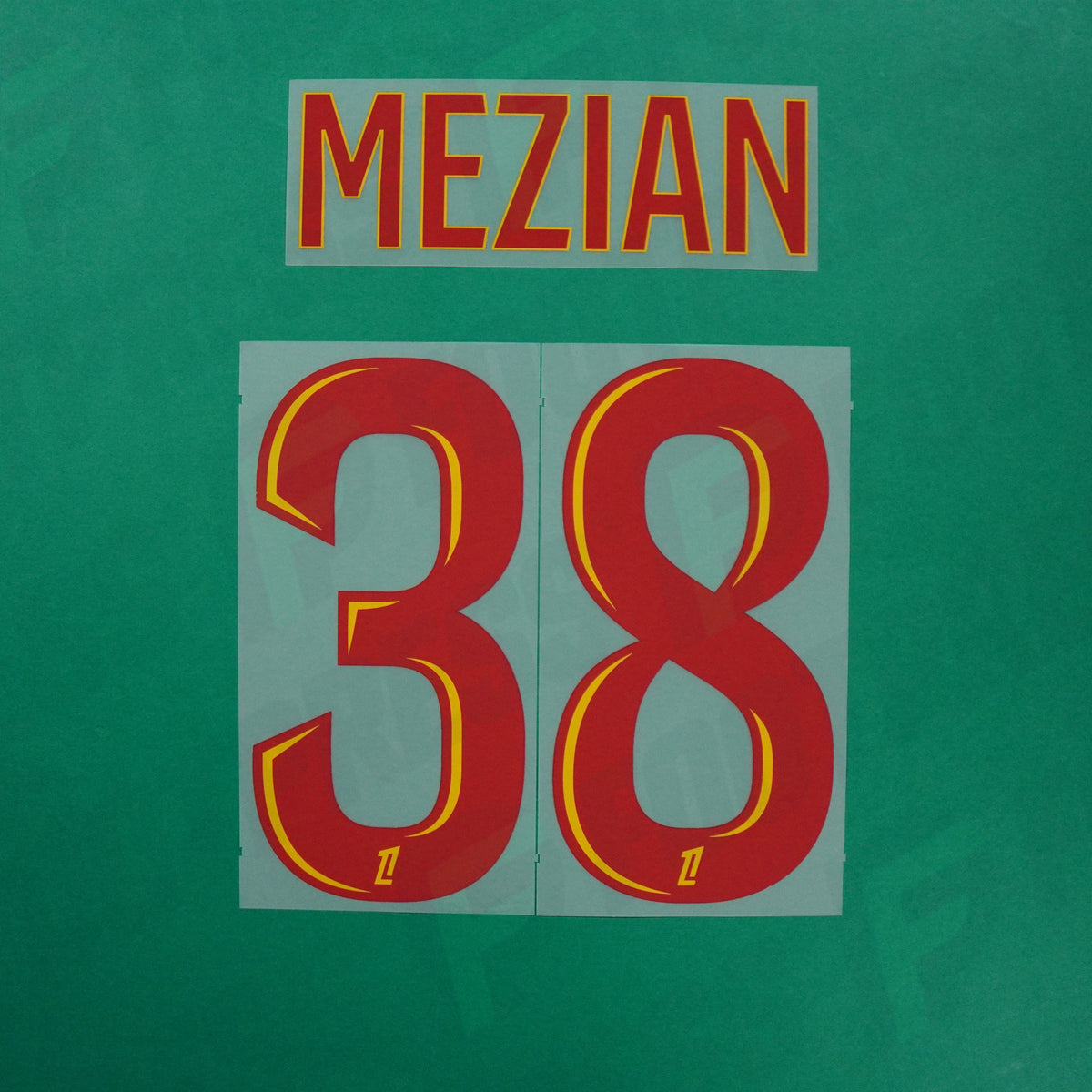 Flocage Officiel - RC Lens, Mezian Mesloub, 2026/2027, Home, Rouge/Jaune