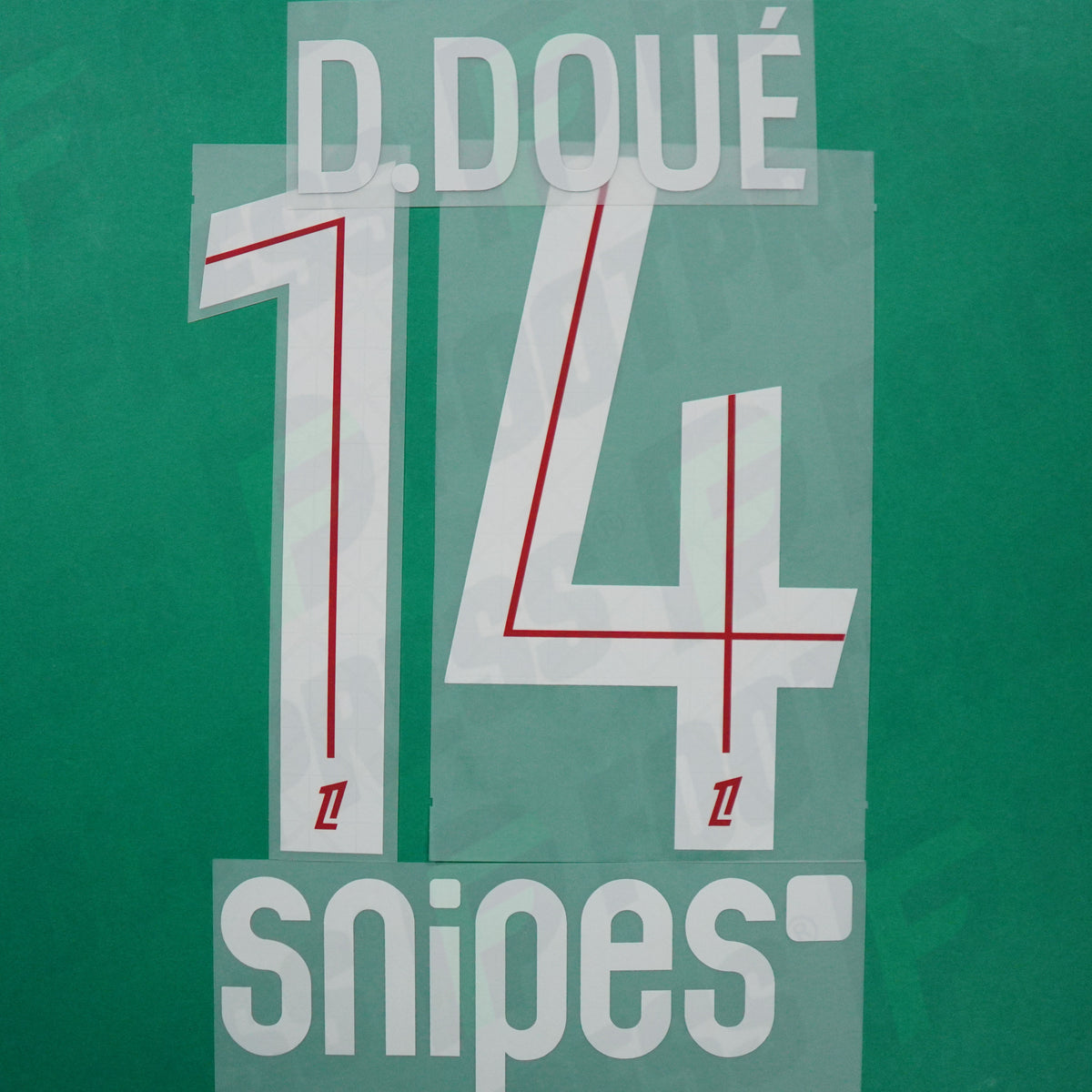 Flocage Officiel - Paris Saint-Germain, Doué, 2025/2026, Home + Snipes, Blanc/Rouge
