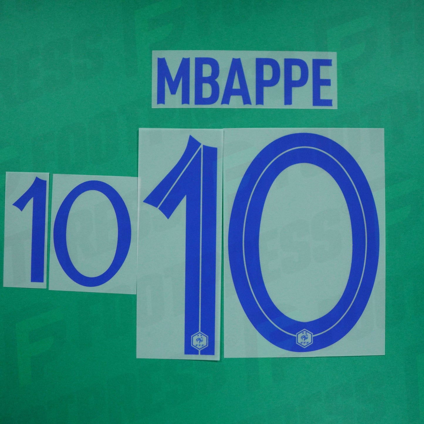 Official Nameset - France CHILD, Mbappé, 2022, Away JUNIOR, Blue