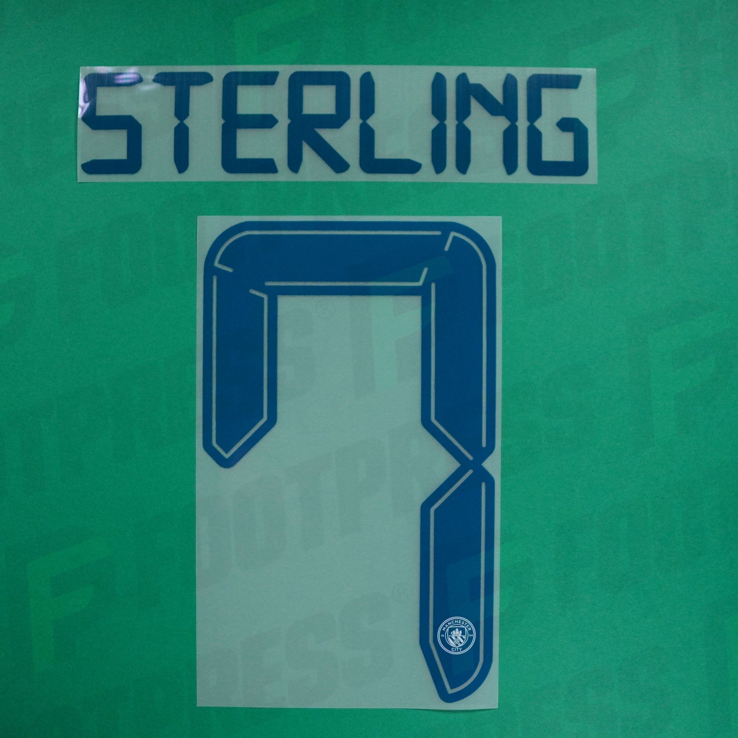 Official Nameset - Manchester City, Sterling , 2021/2022, Away, Blue