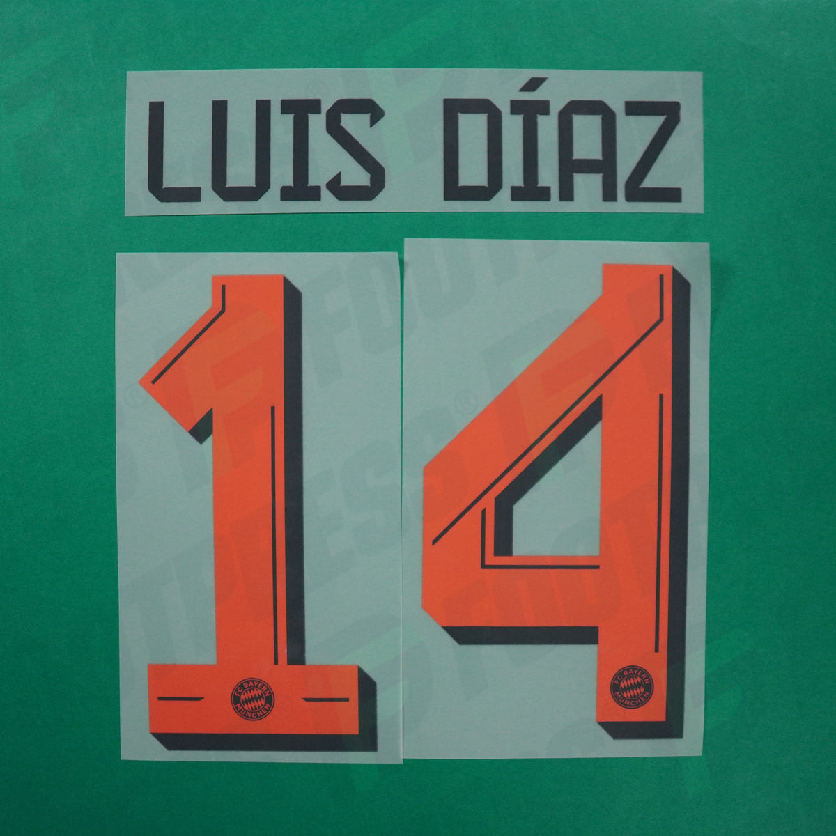 Flocage Officiel - Bayern Munich, Luis Díaz, 2025/2026, Away, Orange/Gris