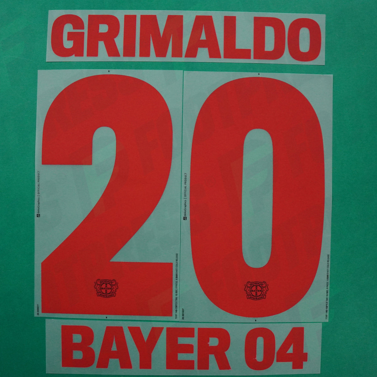 Flocage Officiel - Bayer 04 Leverkusen, Grimaldo, 2025/2026, Home, Rouge