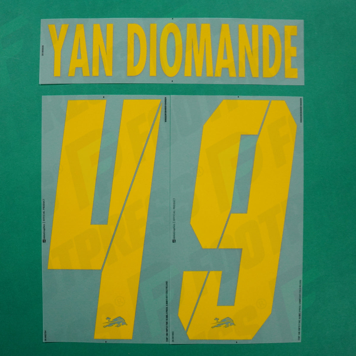 Flocage Officiel - RB Leipzig, Yan Diomande, 2025/2026, Away, Jaune