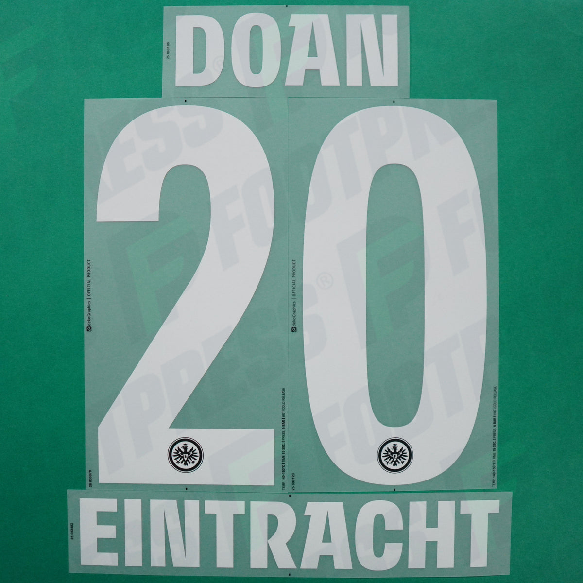 Flocage Officiel - Eintracht Francfort, Doan, 2025/2026, Home, Blanc