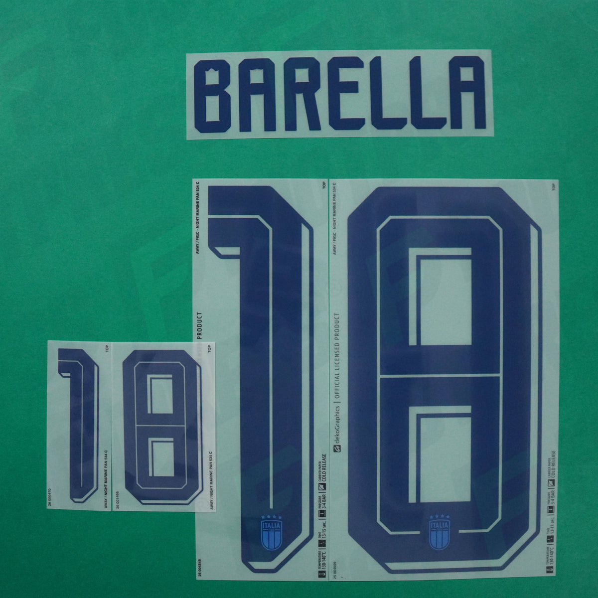 Flocage Officiel - Italie, Barella, 2026, Away, Bleu foncé