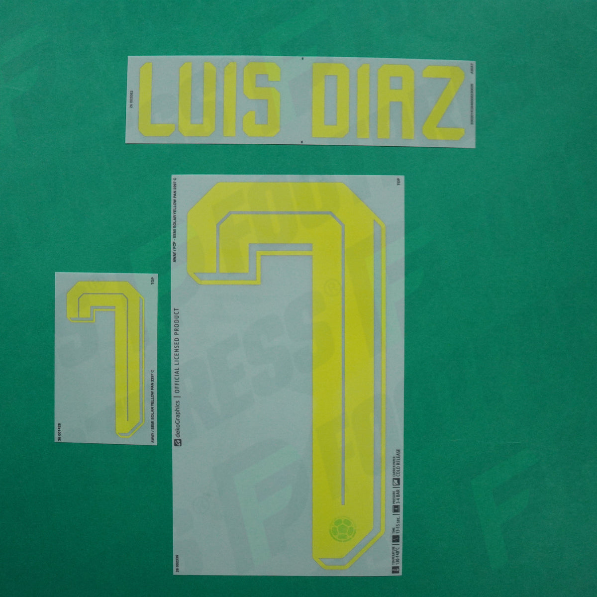 Flocage Officiel - Colombie, Luis Díaz, 2026, Away, Jaune fluo