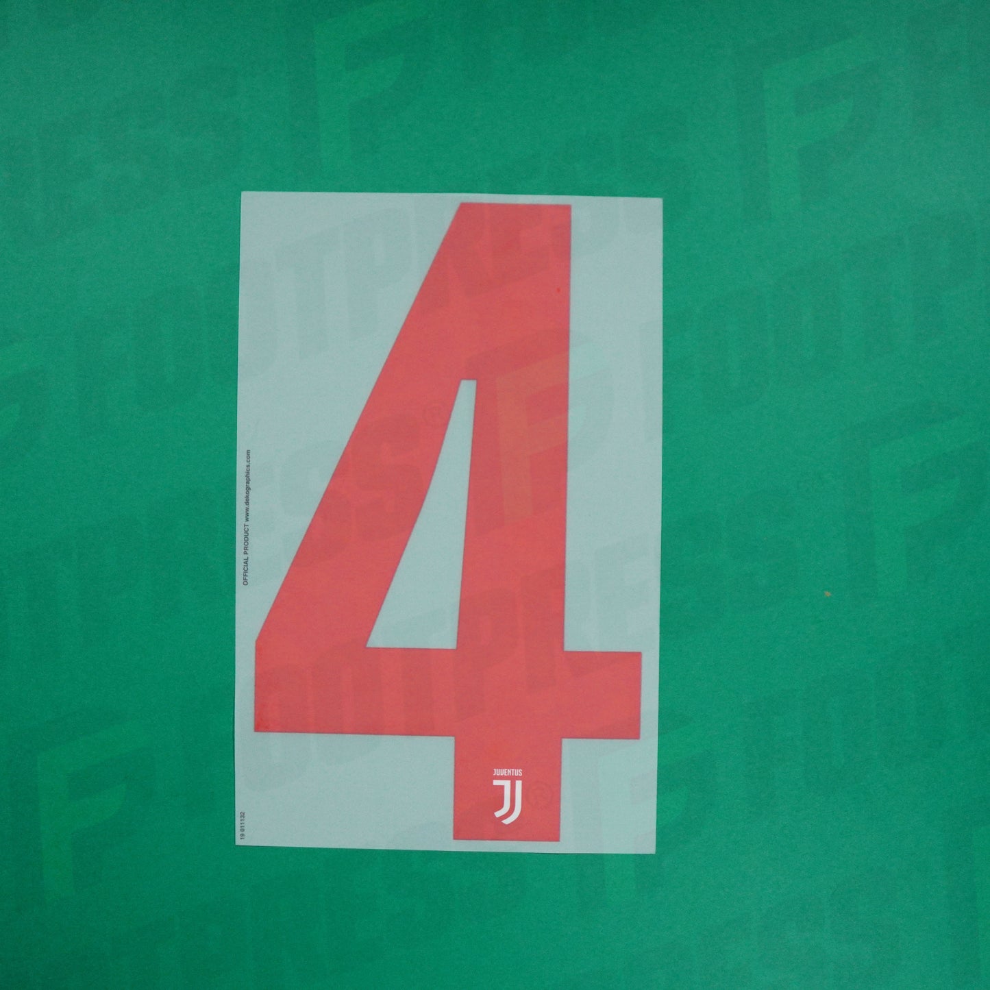 Flocado Oficial - Juventus, Gran Número 4, 2019/2020, Segunda, Rojo