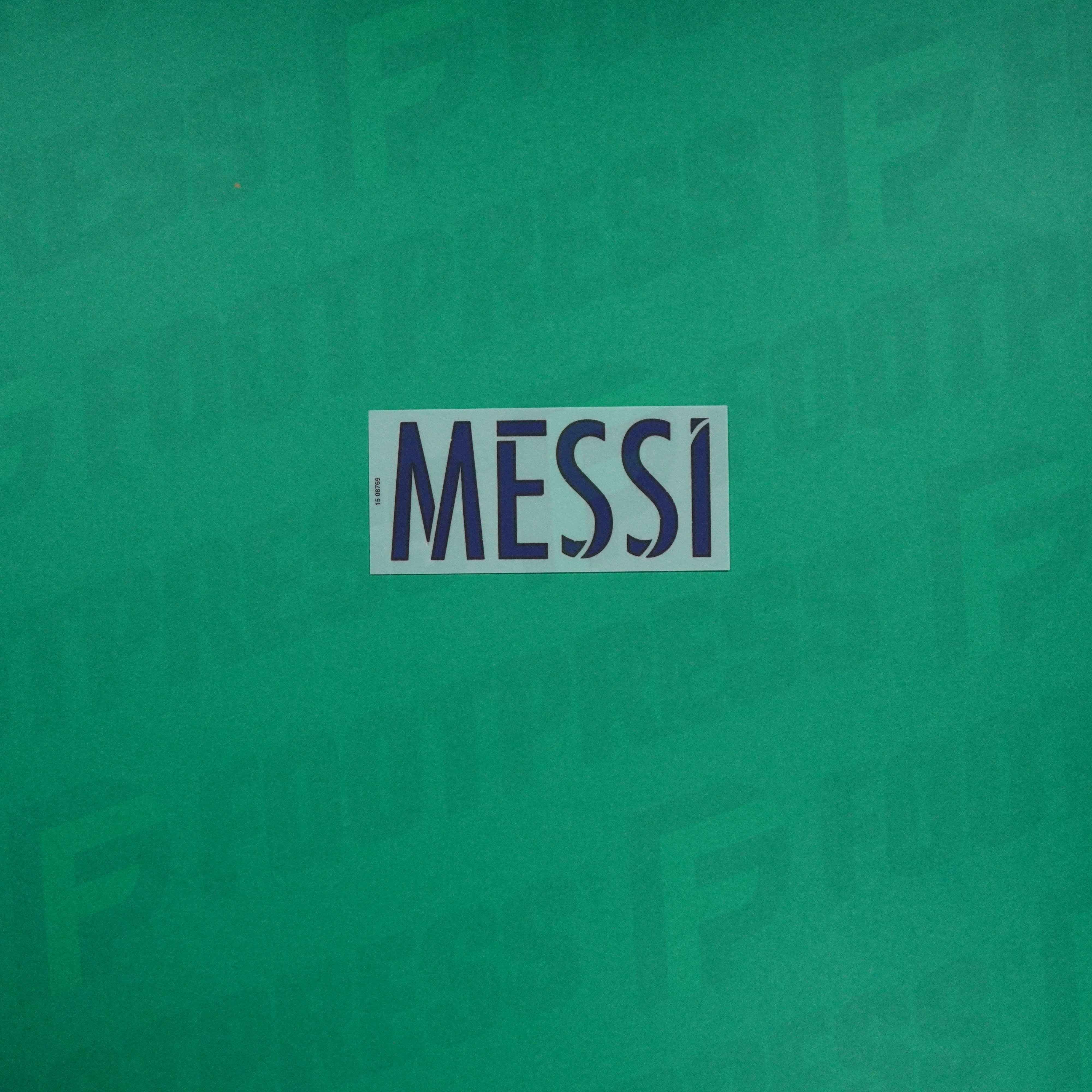 Flocage Officiel - FC Barcelone, Messi, 2017/2018, Away, Bleu – Footpress Flocage Officiel - FC Barcelone, Messi, 2017/2018, Away, Bleu – Footpress